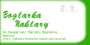 boglarka maklary business card